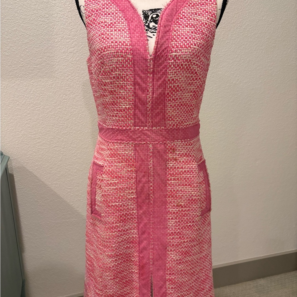 Milly Pink Textured Midi Dress